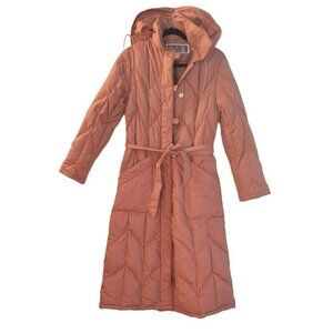 S.B. II Bitterman Vintage Down Fill Hooded Trench Coat Salmon Color Sz 8/10